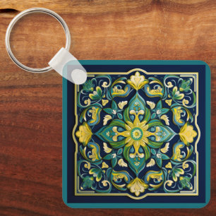 💛 💚 💙 ett unikt mästerverk i Azulejo Nyckelring