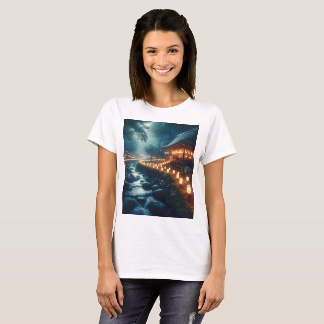 ett upplyst hus med ljus överst t shirt (Hel framsida)