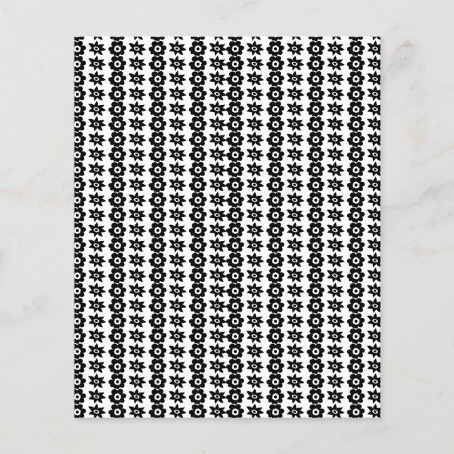 Ett upprepande mönster av sammanlänkade cirklar oc flygblad (Framsidan)