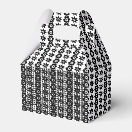 Ett upprepande mönster av sammanlänkade cirklar oc presentaskar