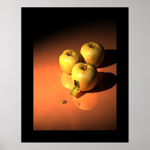 Ett urverkäpple - guld- mécanique poster