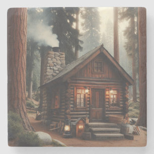 Ett vackert antique Log Cabin i Skogen Stenunderlägg