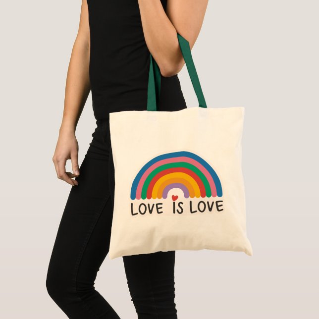 Ett vackert, enkelt, minimalt Kärlek är Pridet Kär Tygkasse (Framsida (produkt))