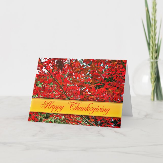 Ett vackert fallkort för Thanksgiving Helgkort (Framsida)