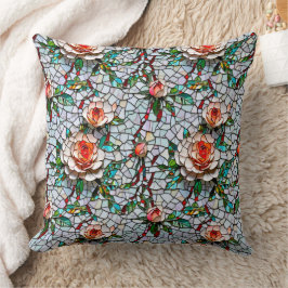 Ett vackert Faux Mosaic-Blommönster Kudde