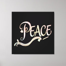 Ett vackert, flödande skrivsätt av ordet "Fred" me Canvastryck