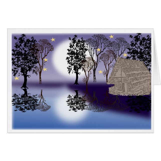 Ett vackert landskap. hälsningskort (Framsidan Horizontal)