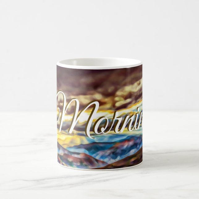 Ett vackert morgonkaffe kopp mugg (Center)