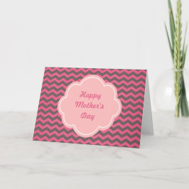 Ett vackert rosa chevron mors dag-kort kort
