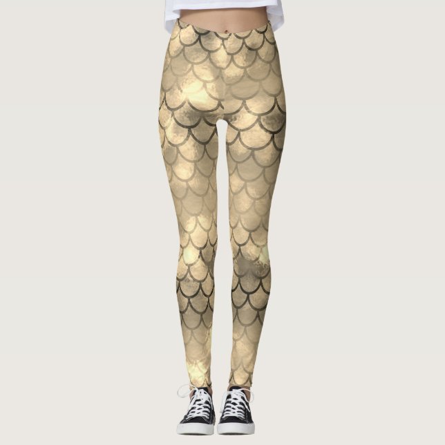 Ett vackert spektrum av sjöjungfru färg-balkar leggings (Framsida)