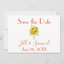 Ett vackert vas av solblommor spara datumet