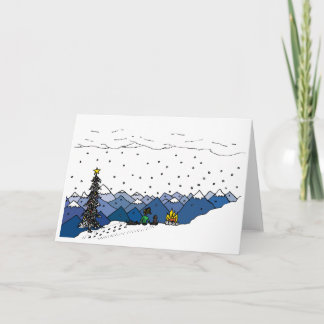 Ett väldigt blått julkort kort
