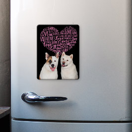 Ett Valentinkort från din Akita & Basenji Fridge Magnet
