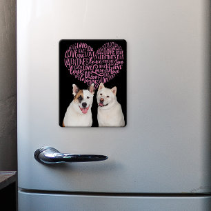Ett Valentinkort från din Akita & Basenji Fridge Magnet