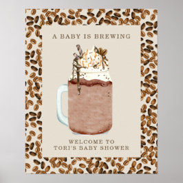 Ett välkomnande av en kaffebabyåda i Baby Poster