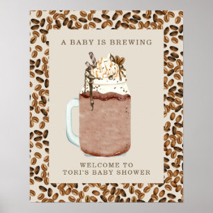Ett välkomnande av en kaffebabyåda i Baby Poster