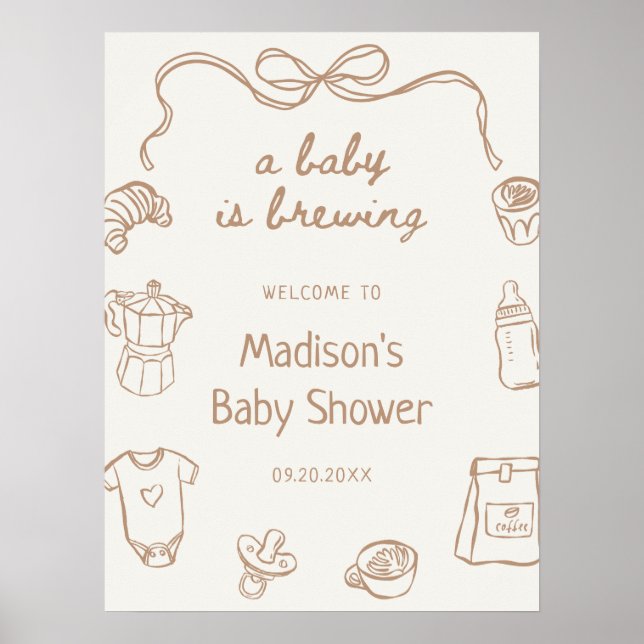 Ett välkomnande av Hand plockade Baby Shower från  Poster (Framsidan)