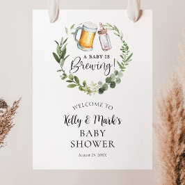 Ett välkomsttecken för Par Baby Shower från Baby h Poster