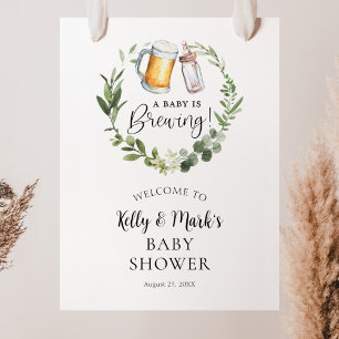 Ett välkomsttecken för Par Baby Shower från Baby h Poster