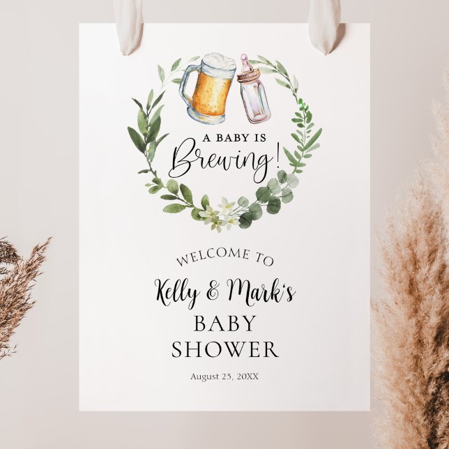 Ett välkomsttecken för Par Baby Shower från Baby h Poster (Skapare uppladdad)