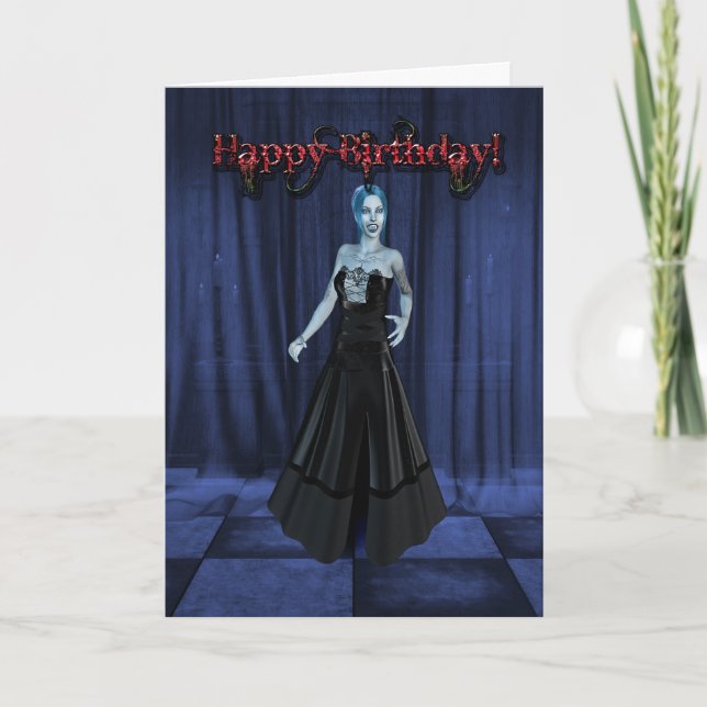 Ett Vampire Birthday-kort Kort (Framsida)