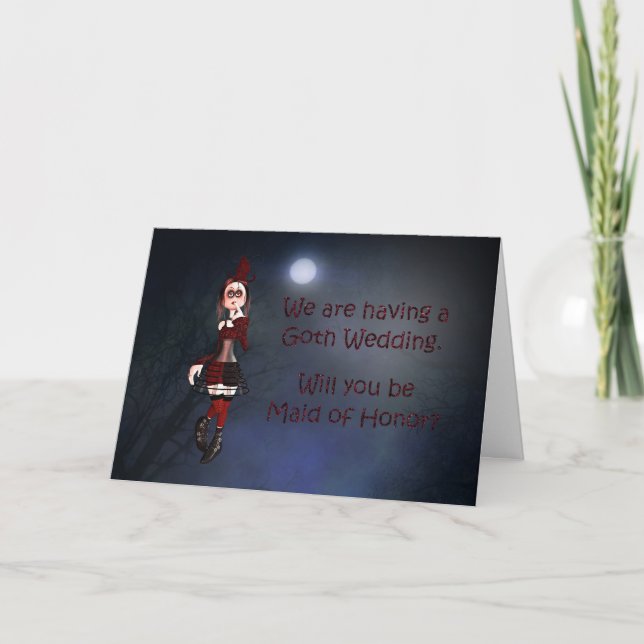 Ett vampyrkort för en brudtjänstförfrågan inbjudan (Framsida)