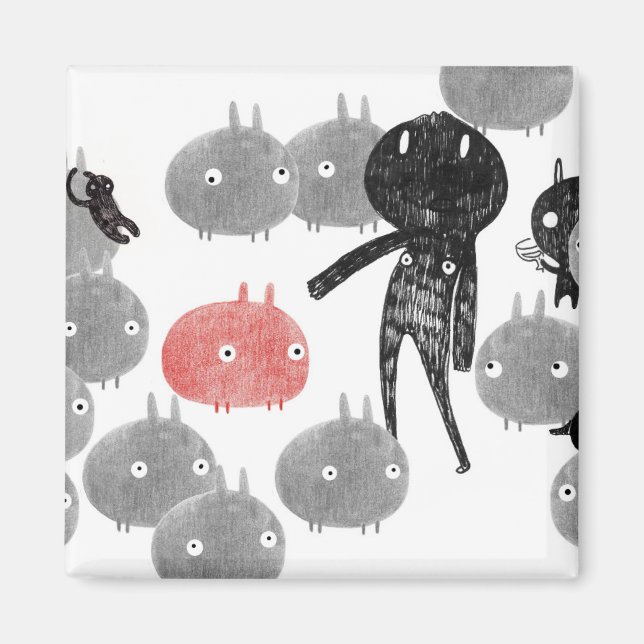Ett vänligt besök i bunnyland 2014 magnet (Framsidan)