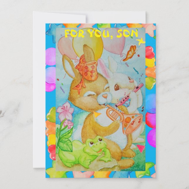 Ett vanligt födelsedagskort för en son julkort (Framsida)