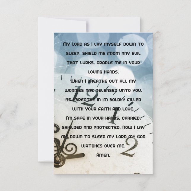 Ett vanligt hälsningskort för daglig sängdags kort (Framsida)