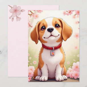 Ett vanligt Helgdag för hund och blommar Julkort