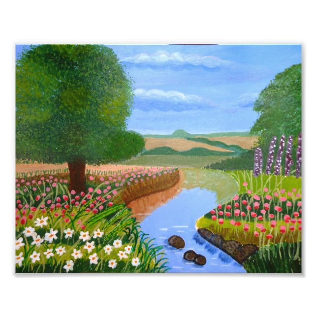 Ett Vår Stream-foto Fototryck (Framsidan)