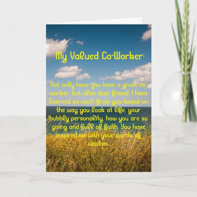 Ett värdefullt tackkort för medarbetare (Framsida)