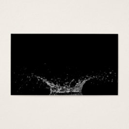 Ett vatten stänk i svart bakgrund visitkort