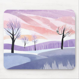 Ett vattenfärgslandskap, Träd och himlar Mousepad Musmatta