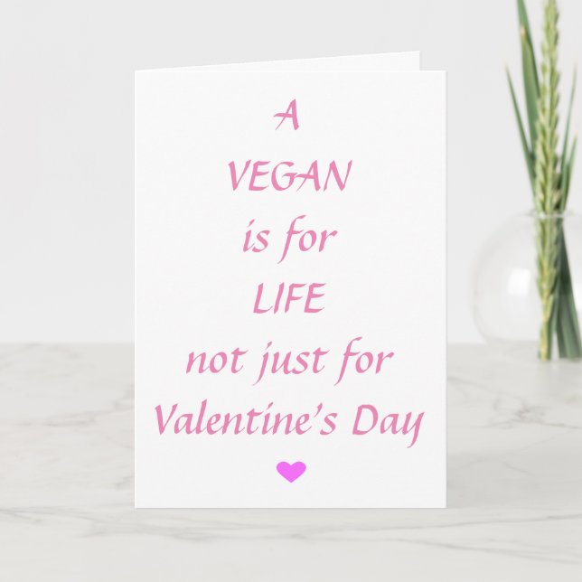 Ett Vegan Liv är för alla hjärtans dag Kort (Framsida)
