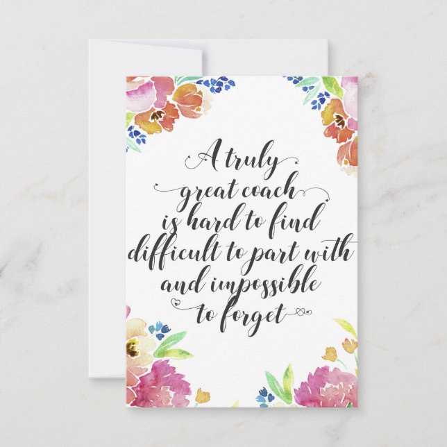 Ett verkligt underbart buscitattecken Coach tack f (Framsida)