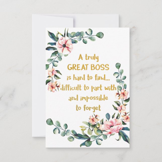 Ett verkligt underbart chef-uppskattningsstöd, Che Tack Kort (Framsida)