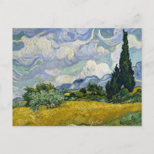 Ett vetefält med cypresser Van Gogh Vykort
