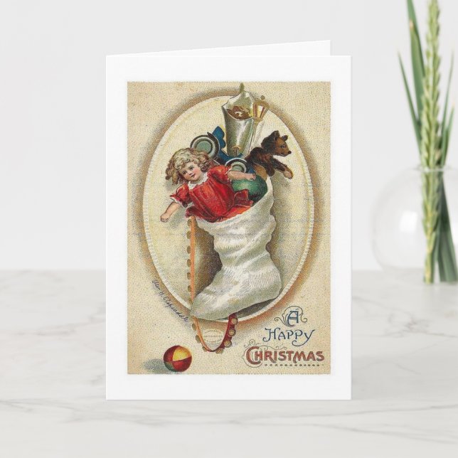 Ett Victorian Lycklig-julkort Helgkort (Framsida)