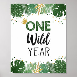 Ett Vilds år Tropical Safari Boy Birthday Poster