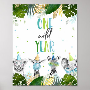 Ett Vilds årligt födelsedag för Safari Party Poster