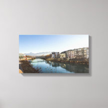 Ett vinterlandskap i Villach