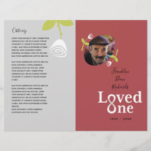 Ett Vit ros Bud Memorial Service-program har förlo Reklamblad