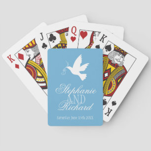 Ett vita blått bröllop namn-kort casinokort