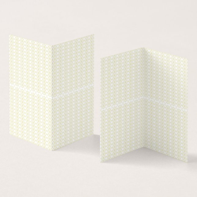 ett vitt och guld-geometriskt mönster kort (In- och utsida)