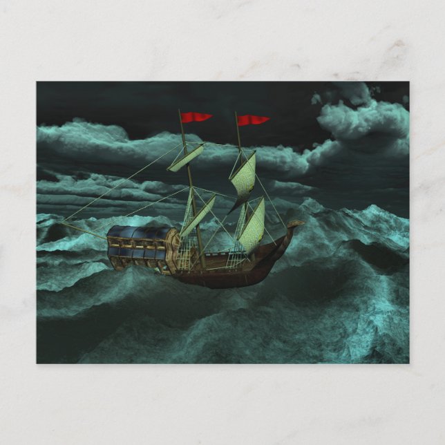 Ett vykort för Vild och Stormy Sea (Framsida)