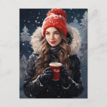 Ett vykort för vinter- och kaffeentusiaster