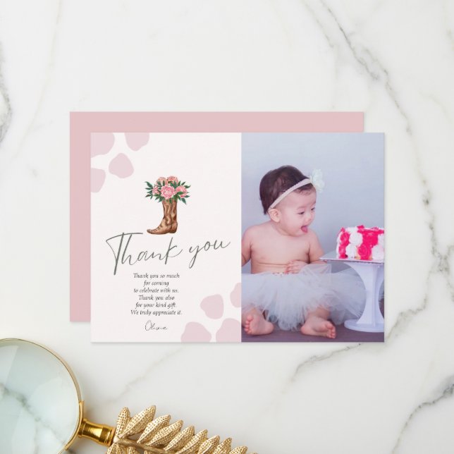 Ett westernt foto på rosan för cowgirl tack kort (Fram/Back In Situ)