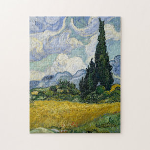 Ett Wheatfield med Cypresses Van Gogh Pussel