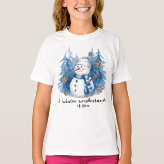 Ett Winter Wonderland av Roligt Kids Basic T-Shirt